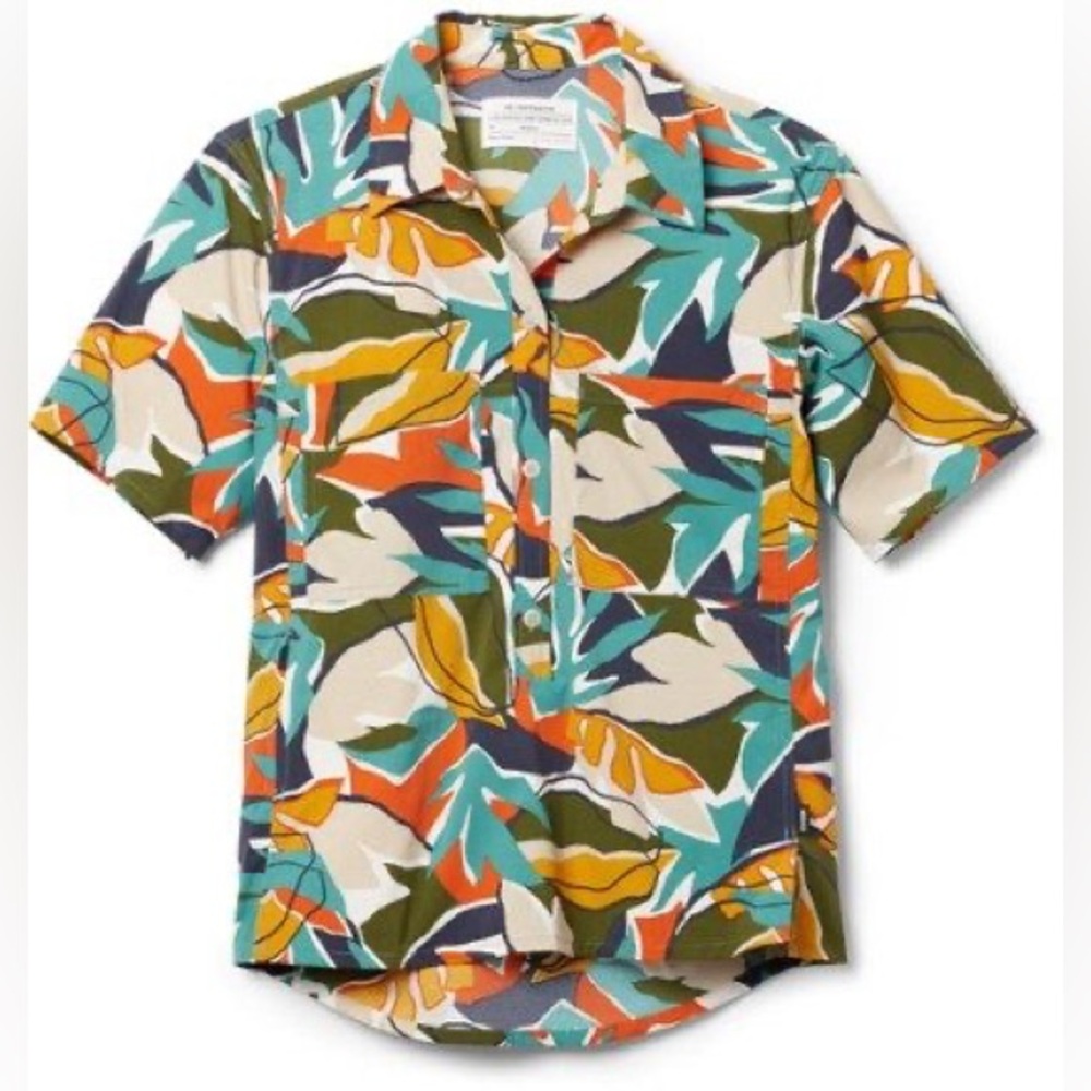 REI Co-op Women's Trailmade Short Sleeve Button Up Top Multicolor 2XL‎